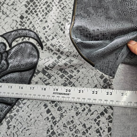 Square Zero‎ Men Shirt XL Gray Animal Print Cobra Corset Star Embroidered - Picture 3 of 7